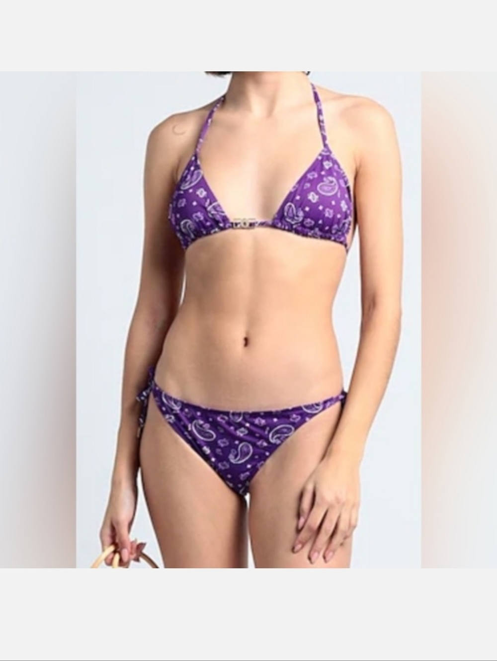 Maje Purple Paisley Triangle Bikini Set - Women Swim